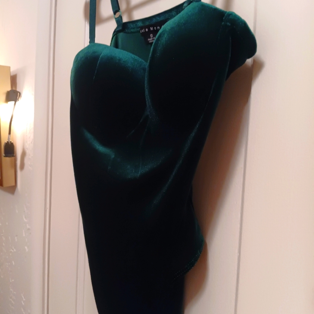 Green Velvet Bustier